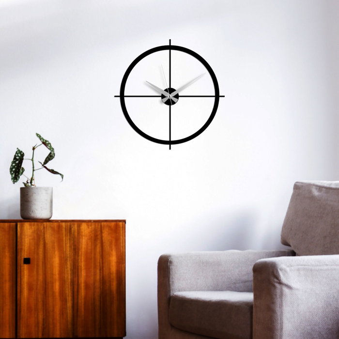Wallity Reloj de Pared Decorativo de Metal Negro